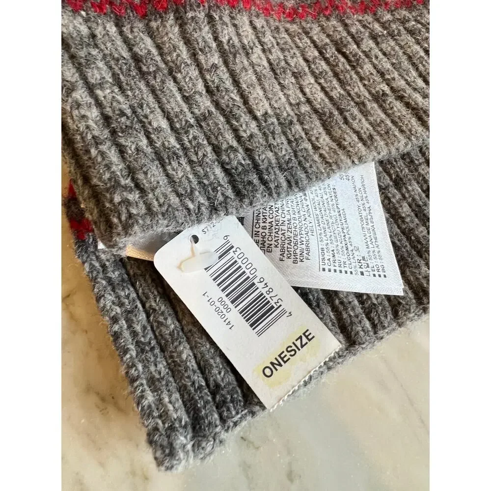GAP cozy knit long wool blend Fair Isle Print scarf